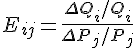{E}_{ij}=\frac {\Delta {Q}_{i}/{Q}_{i}} {\Delta {P}_{j}/{P}_{j}}